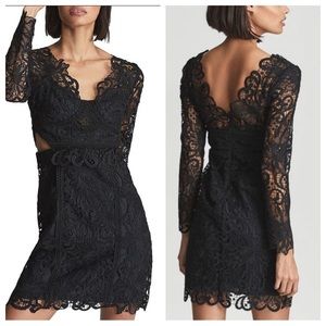 NWT Reiss Erica lace cut out sides dress